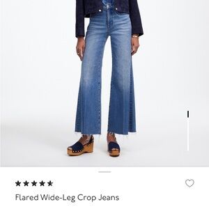 Madewell Medium Blue Flared Wide-Leg Crop Jeans